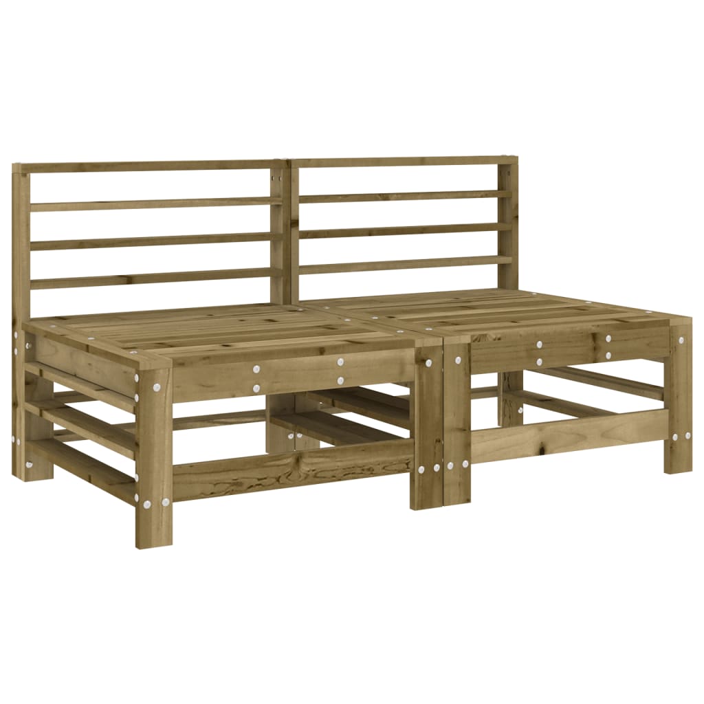 2-Piece Pine Wood Sofa Set with Cushions - Middle Sofas