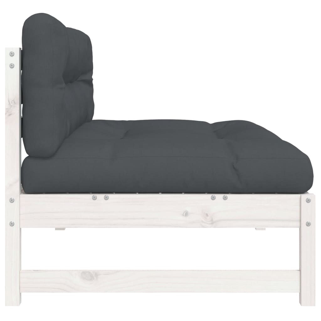 White Solid Pine Middle Sofa - 120x80 cm