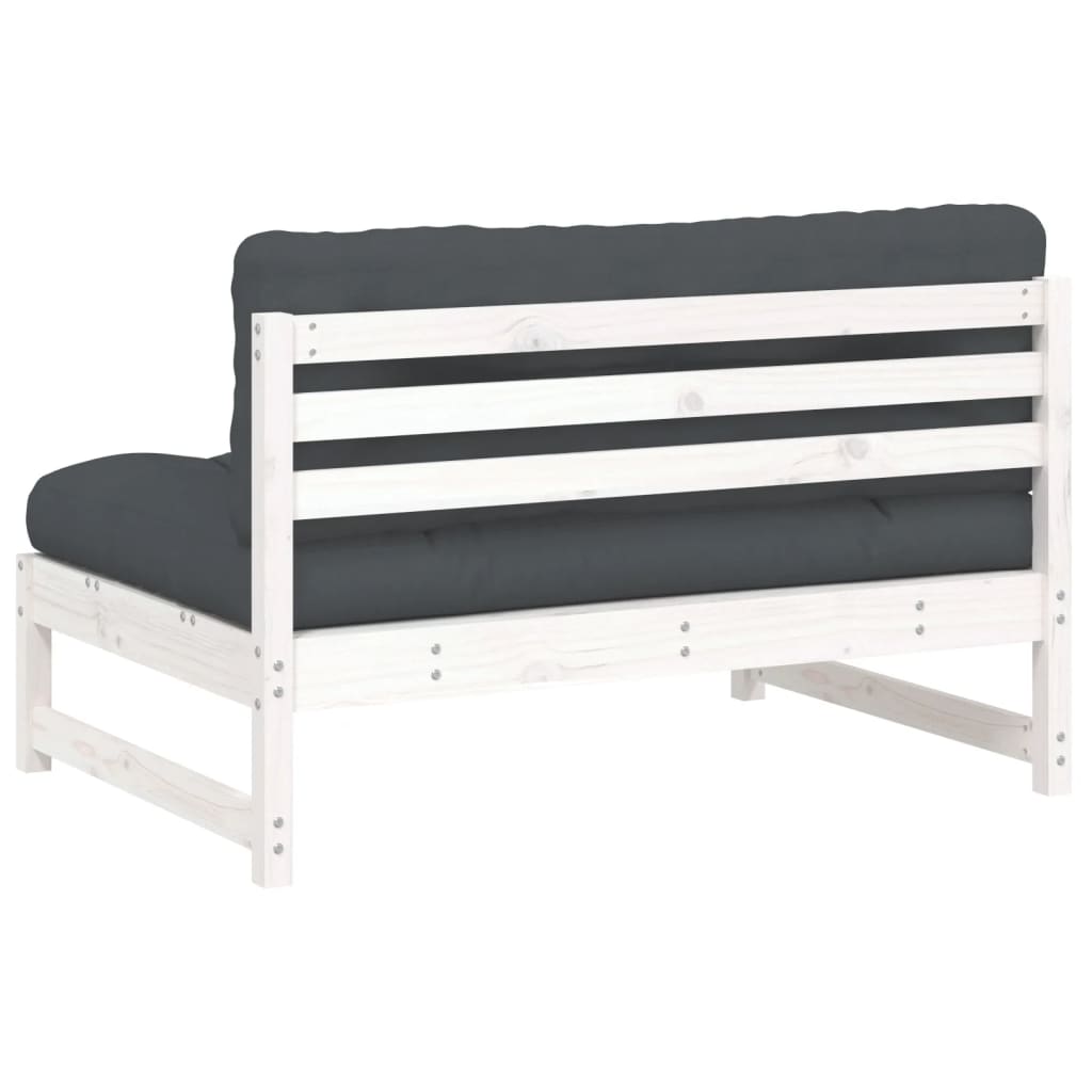 White Solid Pine Middle Sofa - 120x80 cm