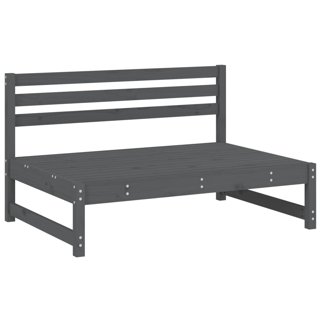 Stylish Grey Solid Wood Pine Sofa - 120x80 cm