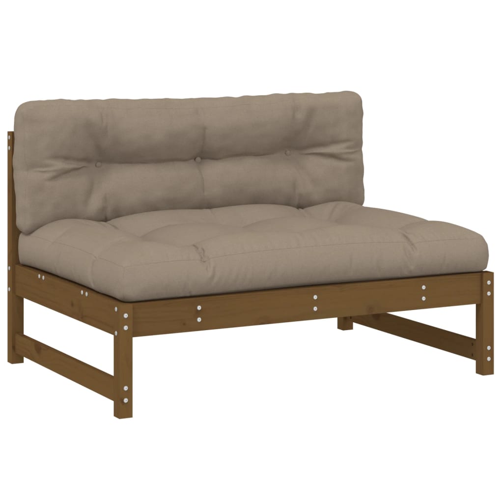 Solid Pine Middle Sofa - Honey Brown, 120x80 cm