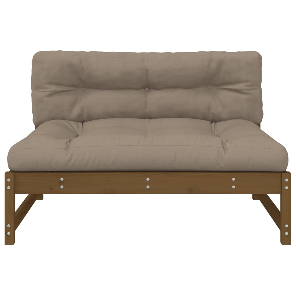 Solid Pine Middle Sofa - Honey Brown, 120x80 cm