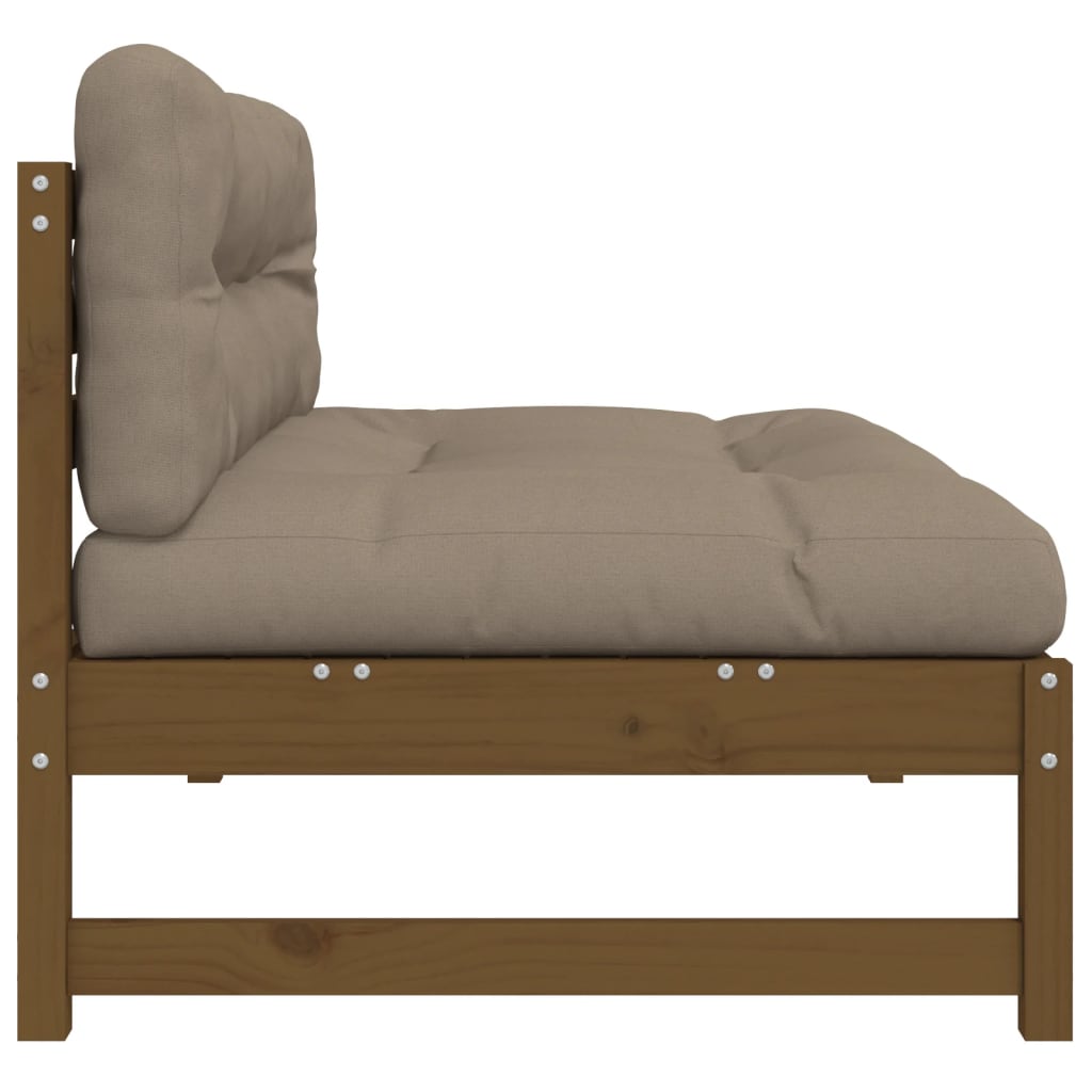 Solid Pine Middle Sofa - Honey Brown, 120x80 cm