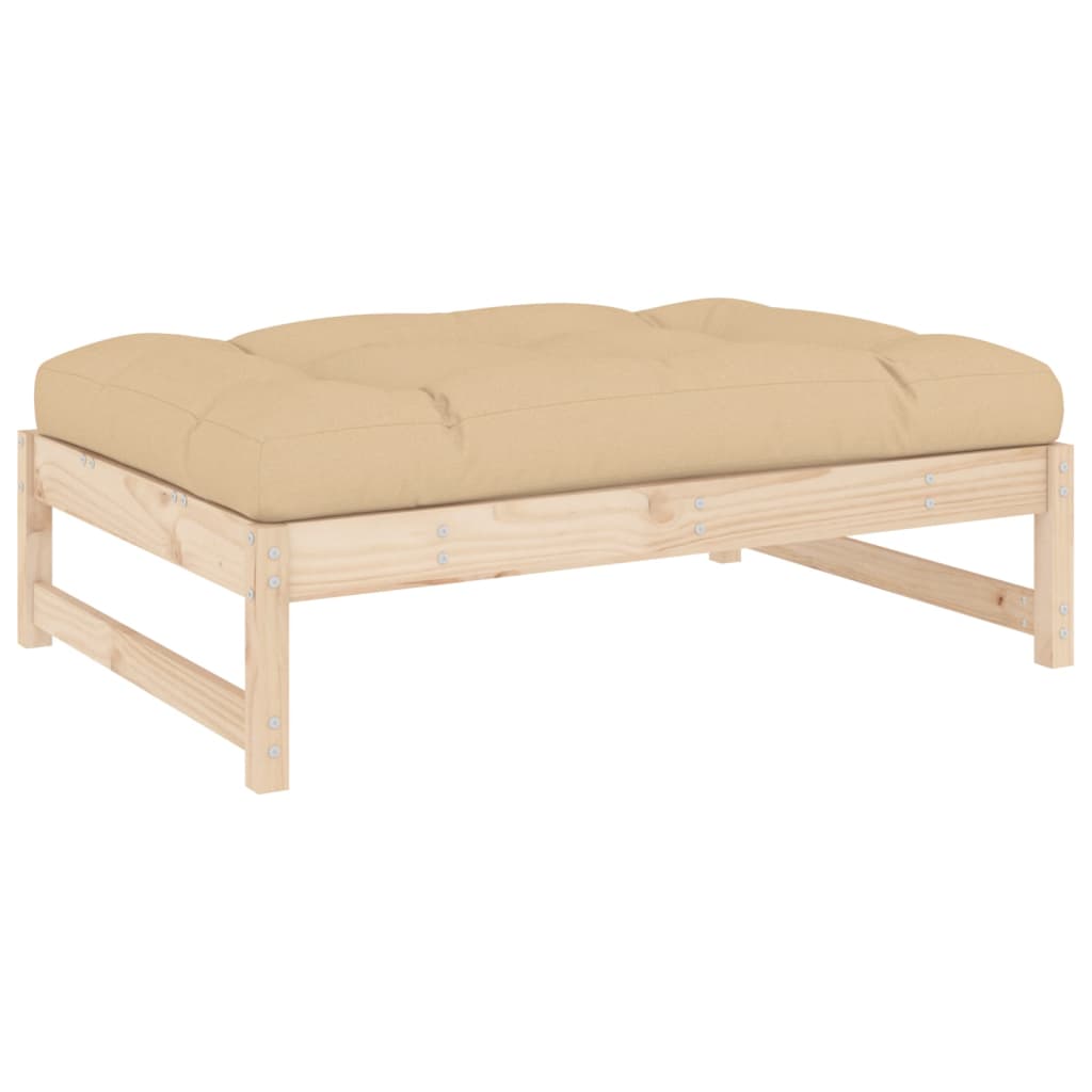 Solid Pine Garden Footstool 120x80 cm - Durable Outdoor Furniture