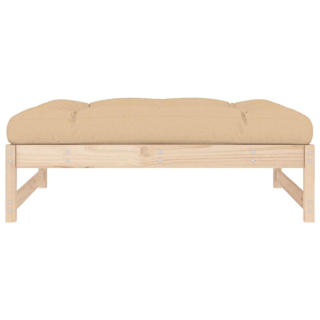 Solid Pine Garden Footstool 120x80 cm - Durable Outdoor Furniture