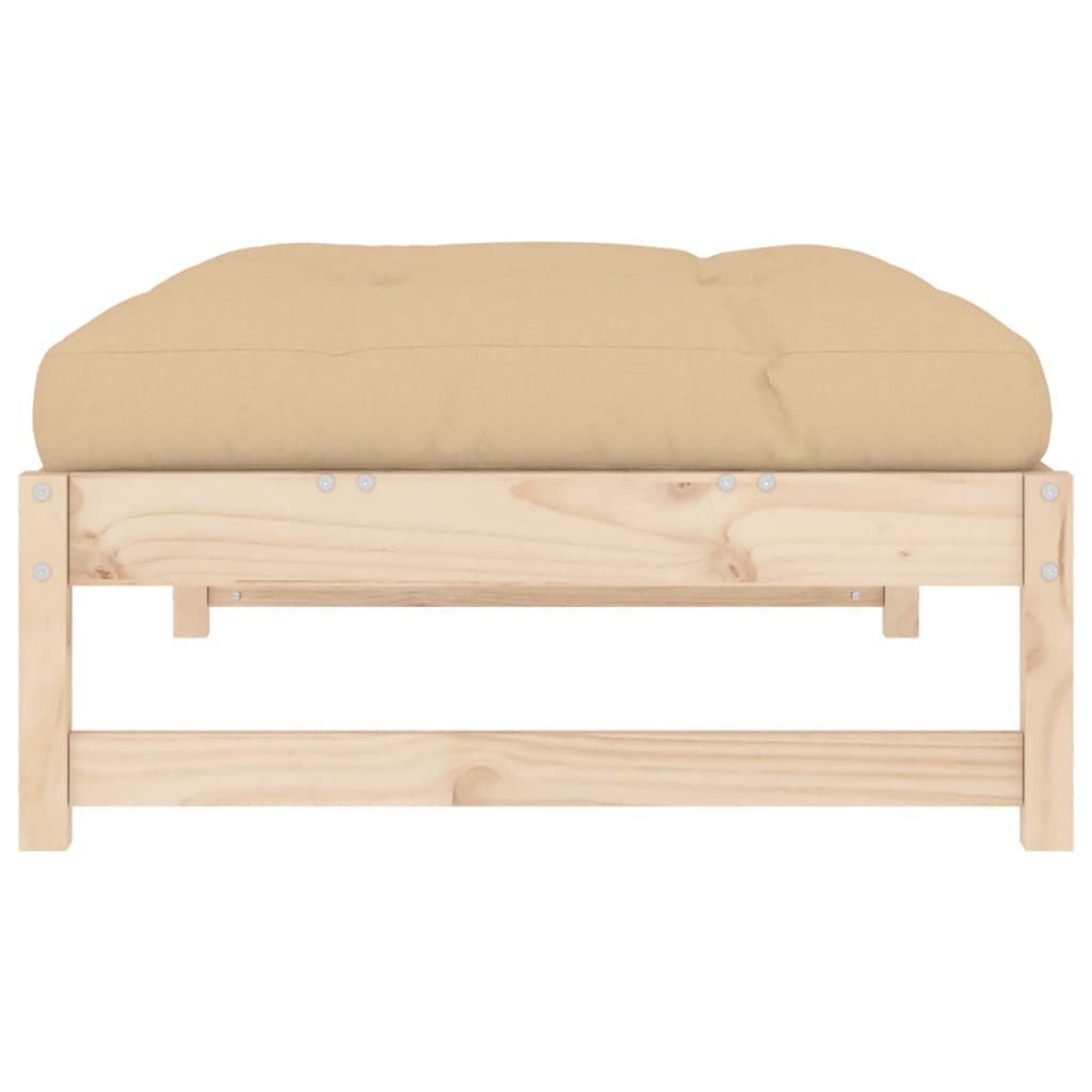Solid Pine Garden Footstool 120x80 cm - Durable Outdoor Furniture