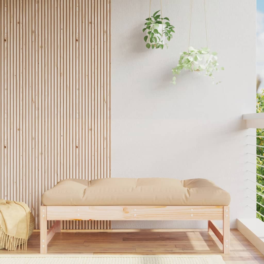 Solid Pine Garden Footstool 120x80 cm - Durable Outdoor Furniture