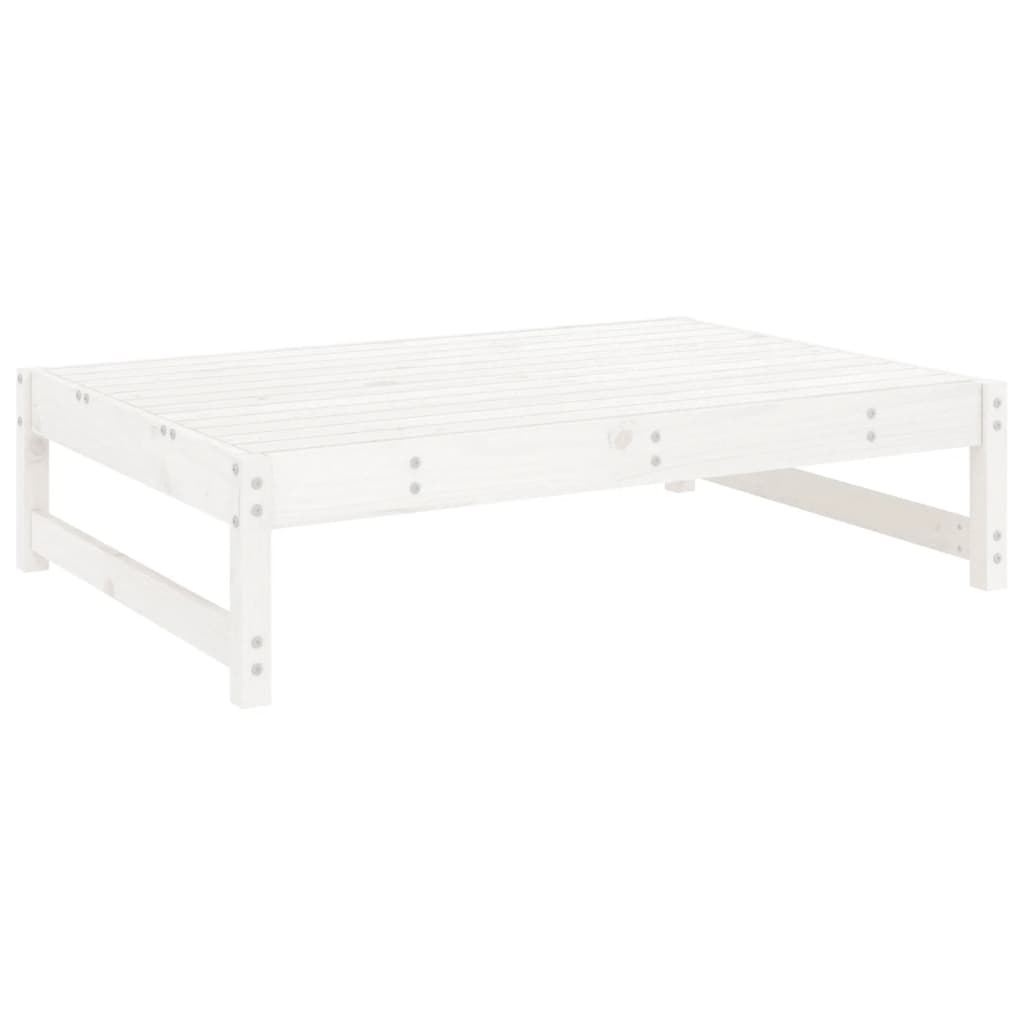 Solid Wood Pine Garden Footstool, White 120x80 cm