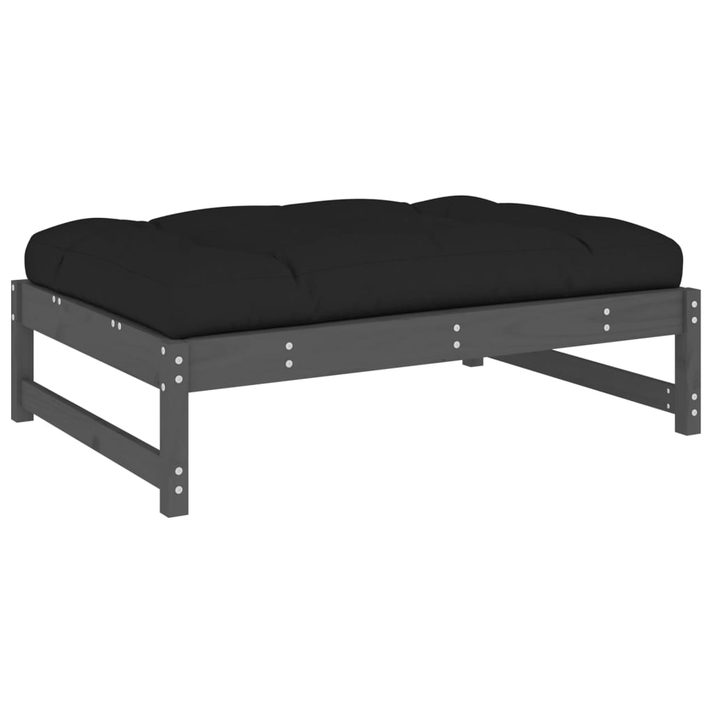 Solid Pine Garden Footstool, Grey 120x80 cm - Durable & Stylish