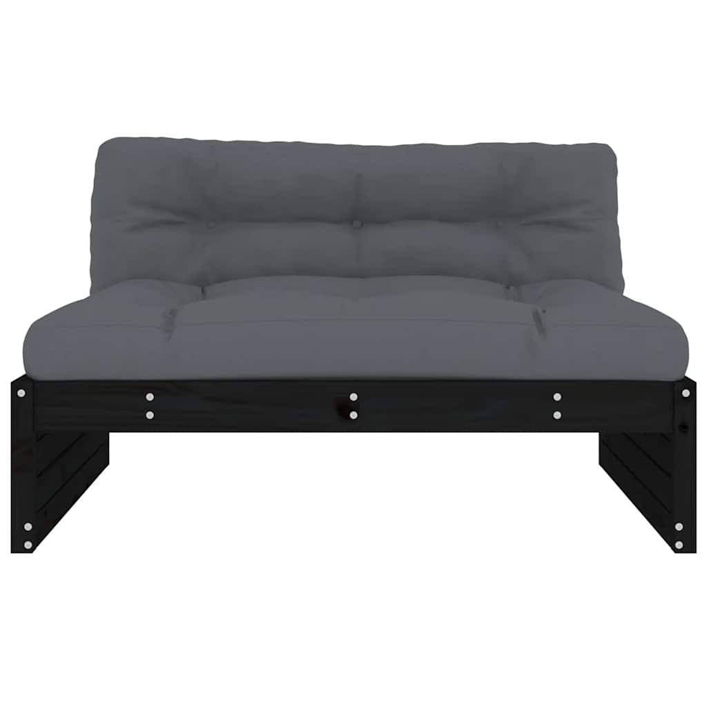 Stylish Black Pine Wood Sofa - 120x80 cm | Durable & Elegant