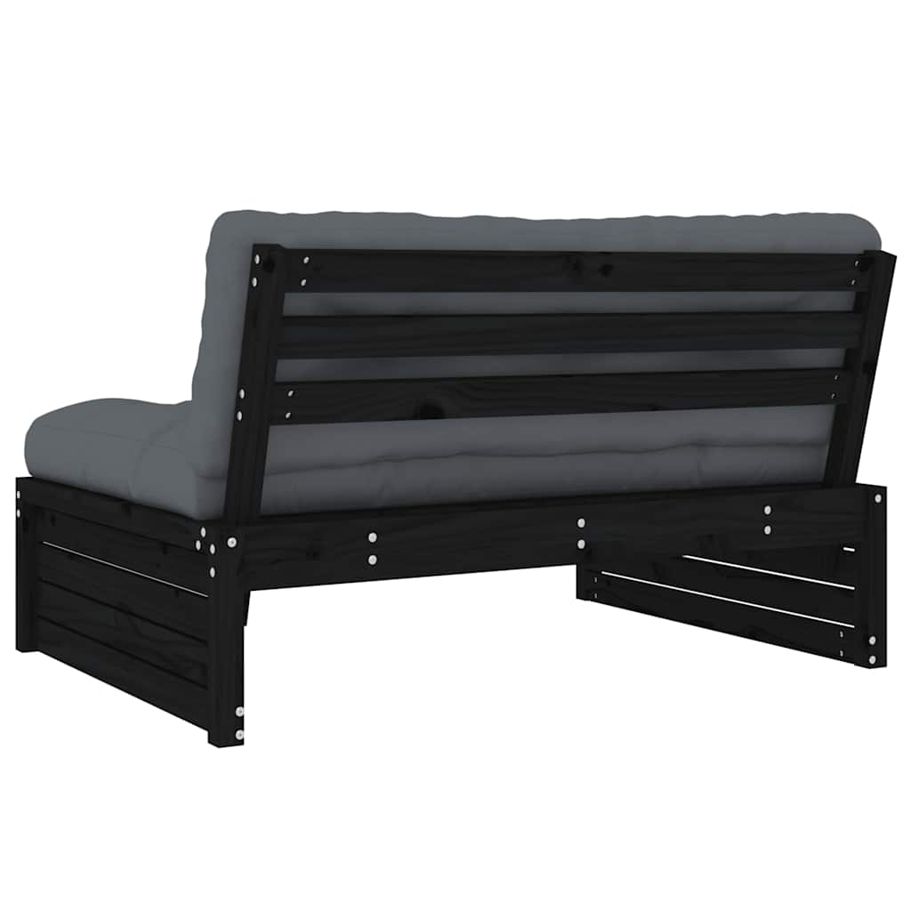 Stylish Black Pine Wood Sofa - 120x80 cm | Durable & Elegant