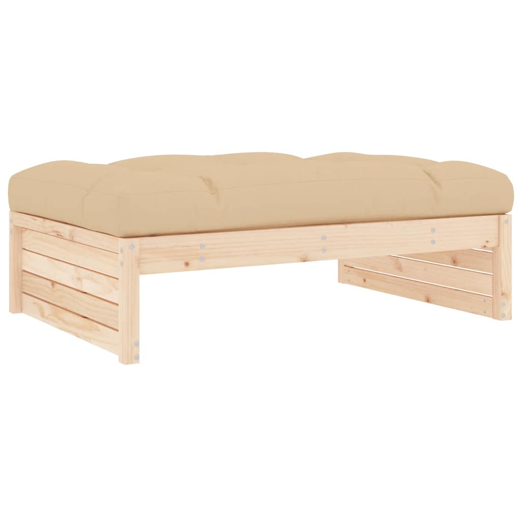 Solid Pine Garden Footstool 120x80 cm - Durable Outdoor Seating