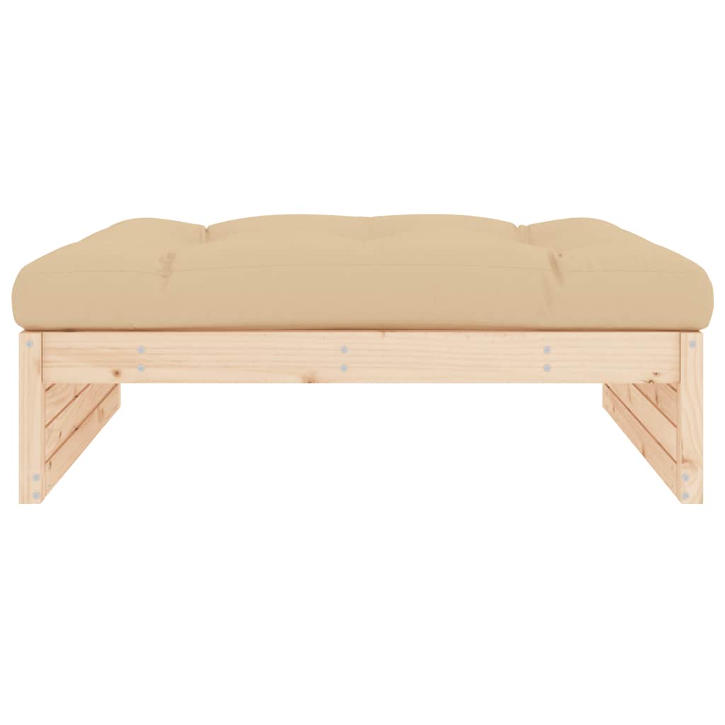 Solid Pine Garden Footstool 120x80 cm - Durable Outdoor Seating