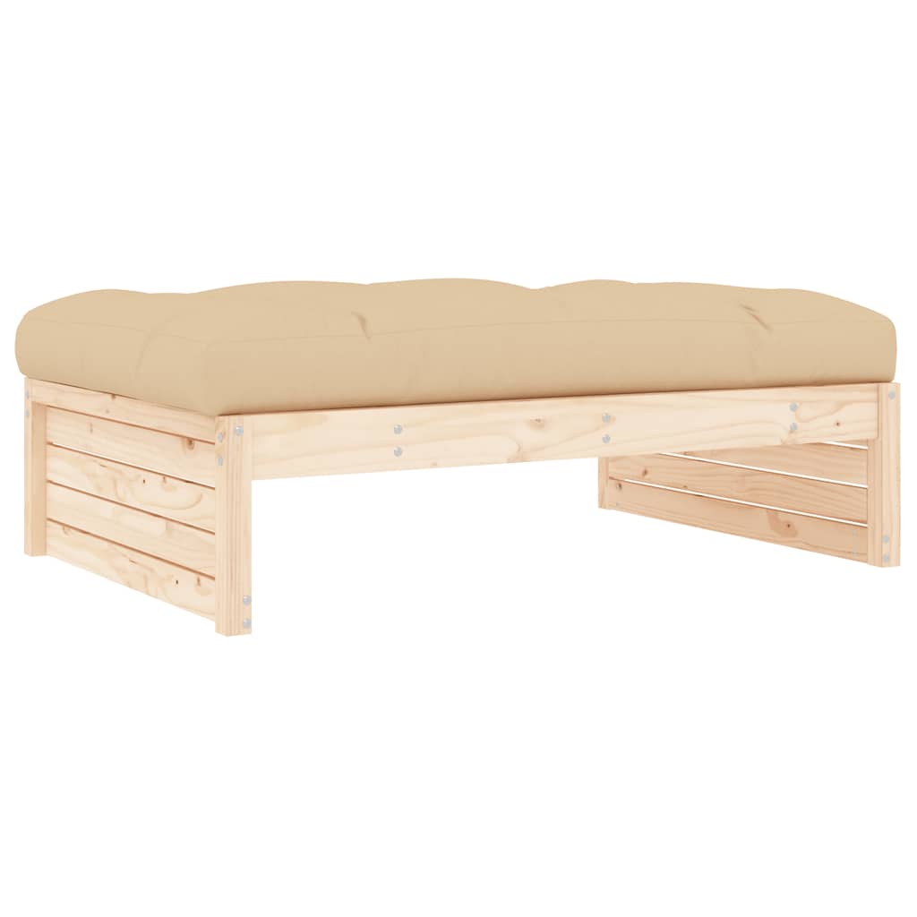 Solid Pine Garden Footstool 120x80 cm - Durable Outdoor Seating