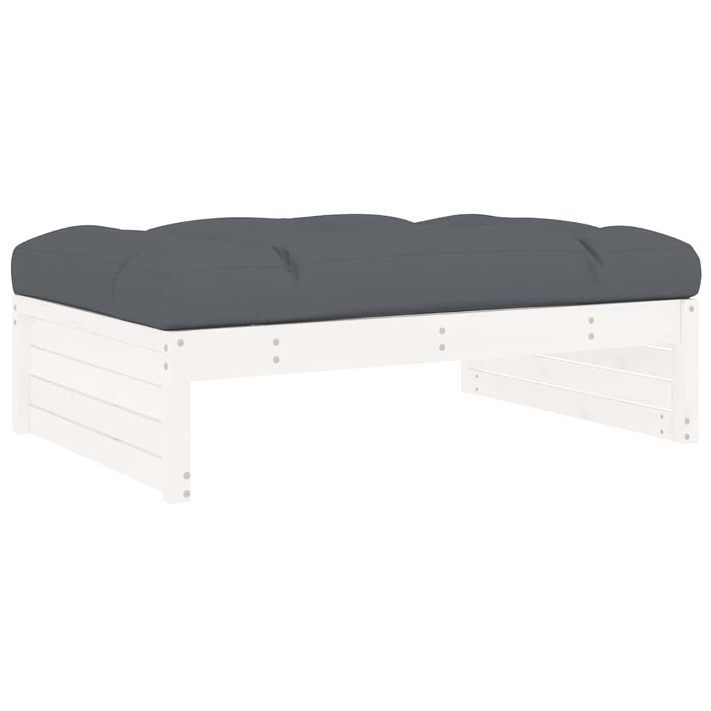 White Solid Pine Garden Footstool 120x80 cm - Durable & Stylish