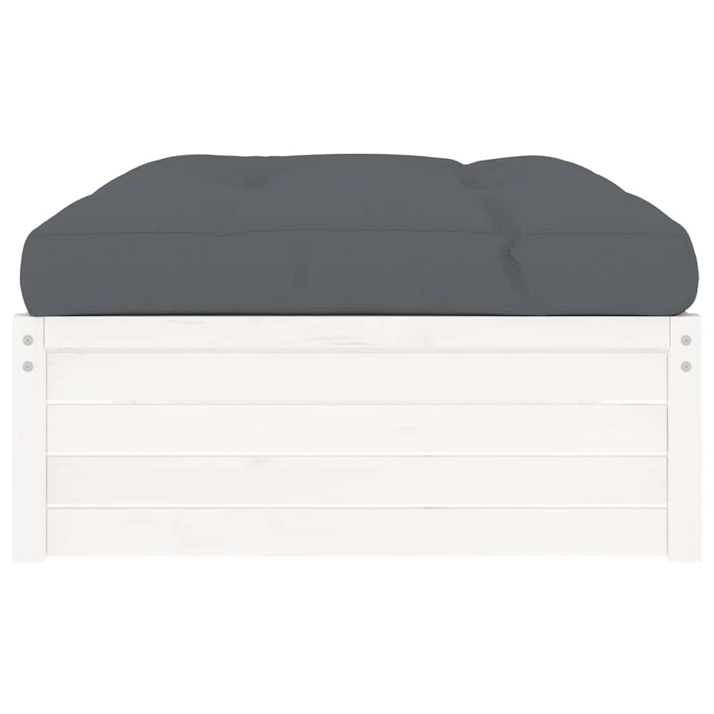 White Solid Pine Garden Footstool 120x80 cm - Durable & Stylish
