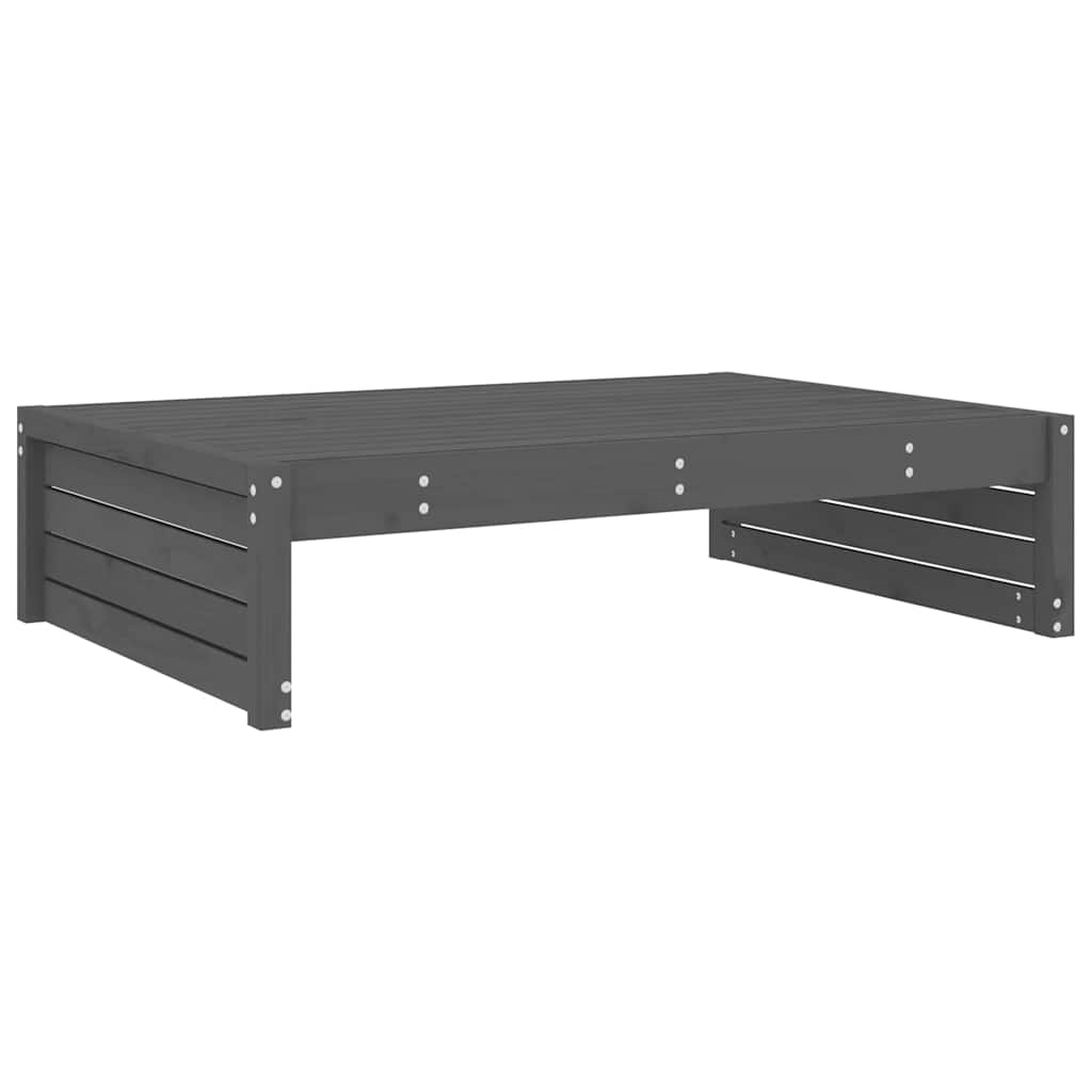Solid Wood Grey Garden Footstool 120x80 cm - Pine Sturdy Design