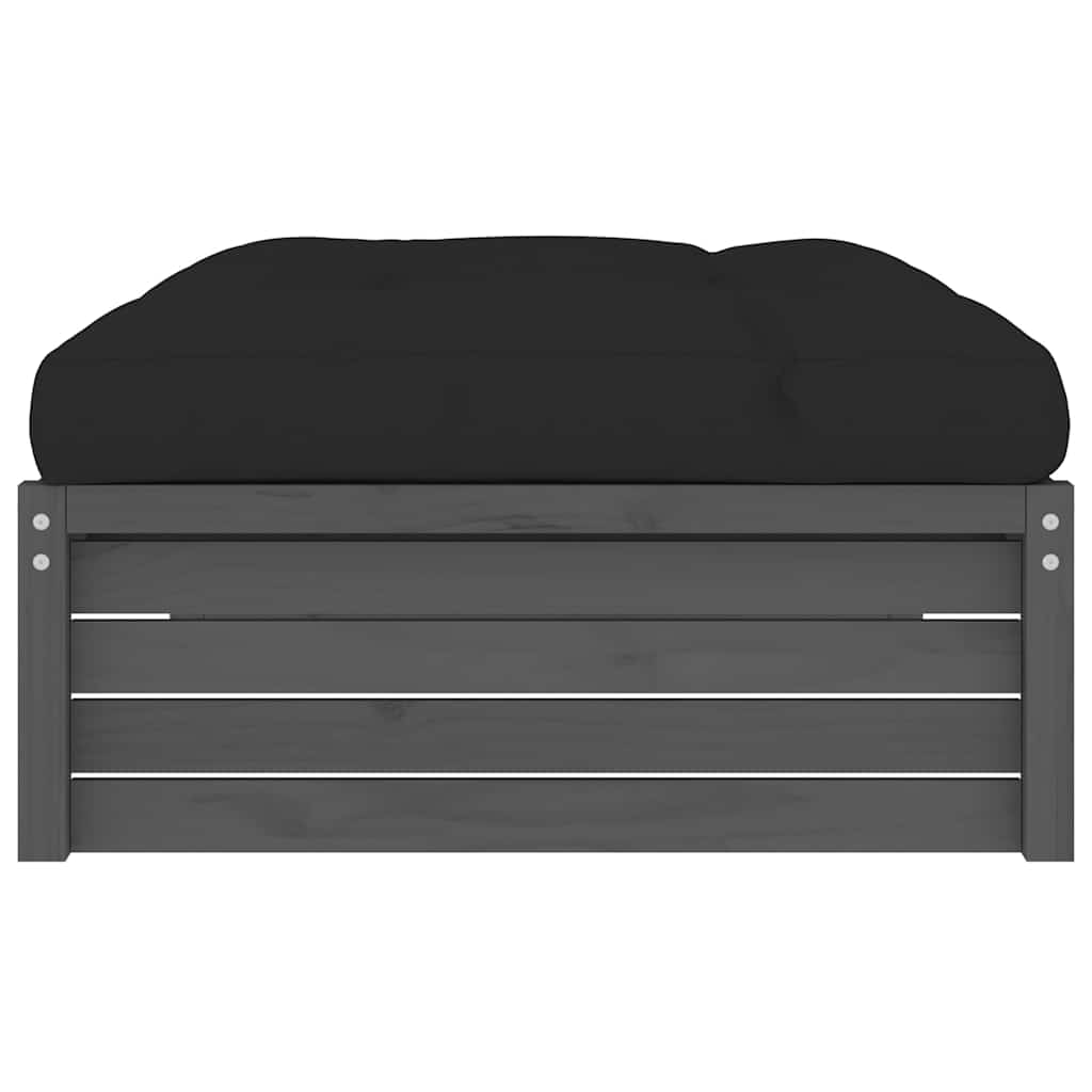 Solid Wood Grey Garden Footstool 120x80 cm - Pine Sturdy Design