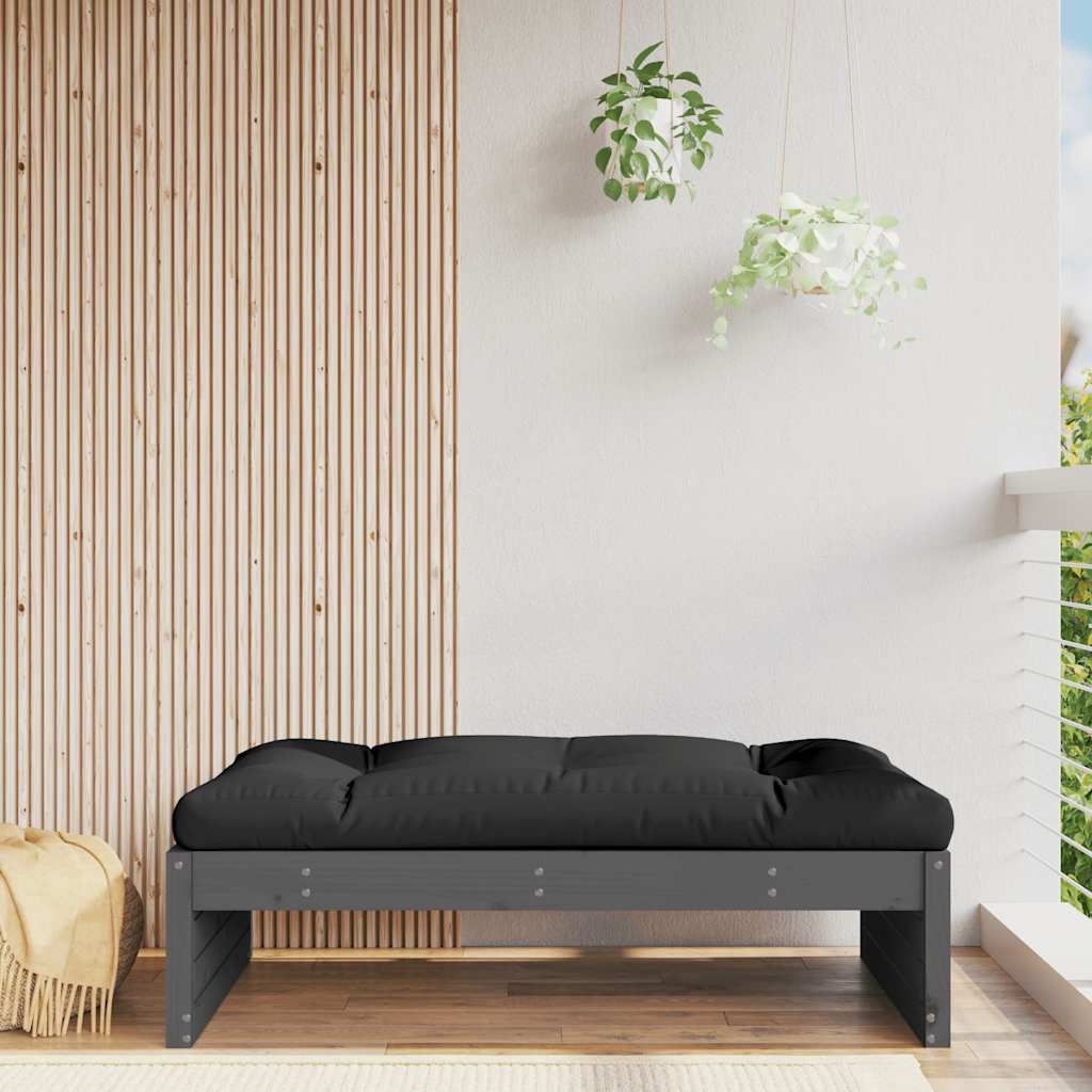 Solid Wood Grey Garden Footstool 120x80 cm - Pine Sturdy Design