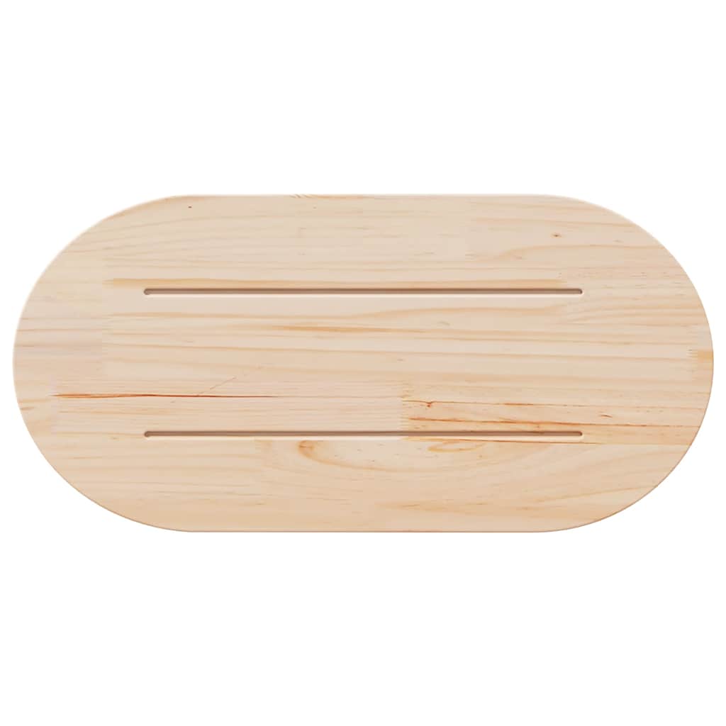 Solid Pine Oval Table Top 60x30x2.5 cm - Natural Wood Finish