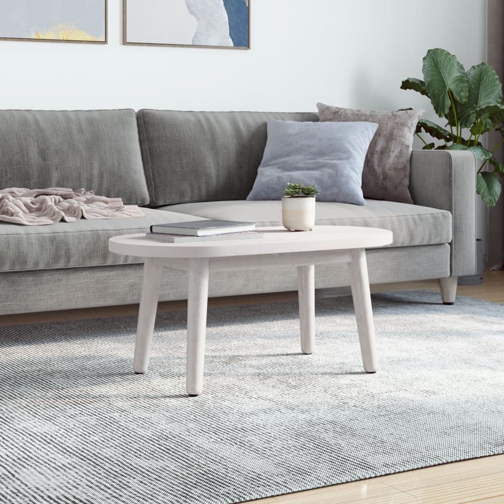 Oval Solid Pine Wood Table Top - White, 60x30x2.5 cm