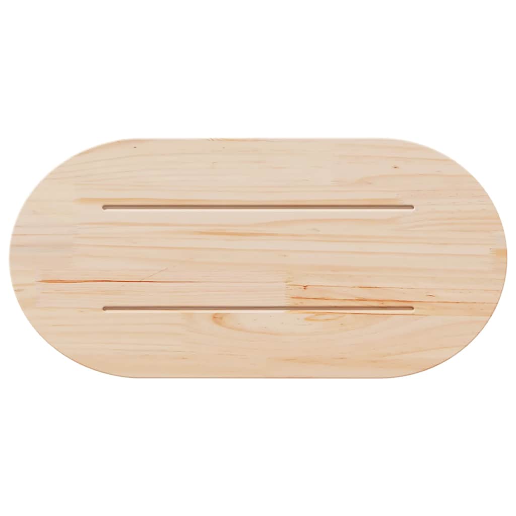 Oval Solid Pine Wood Table Top - White, 60x30x2.5 cm