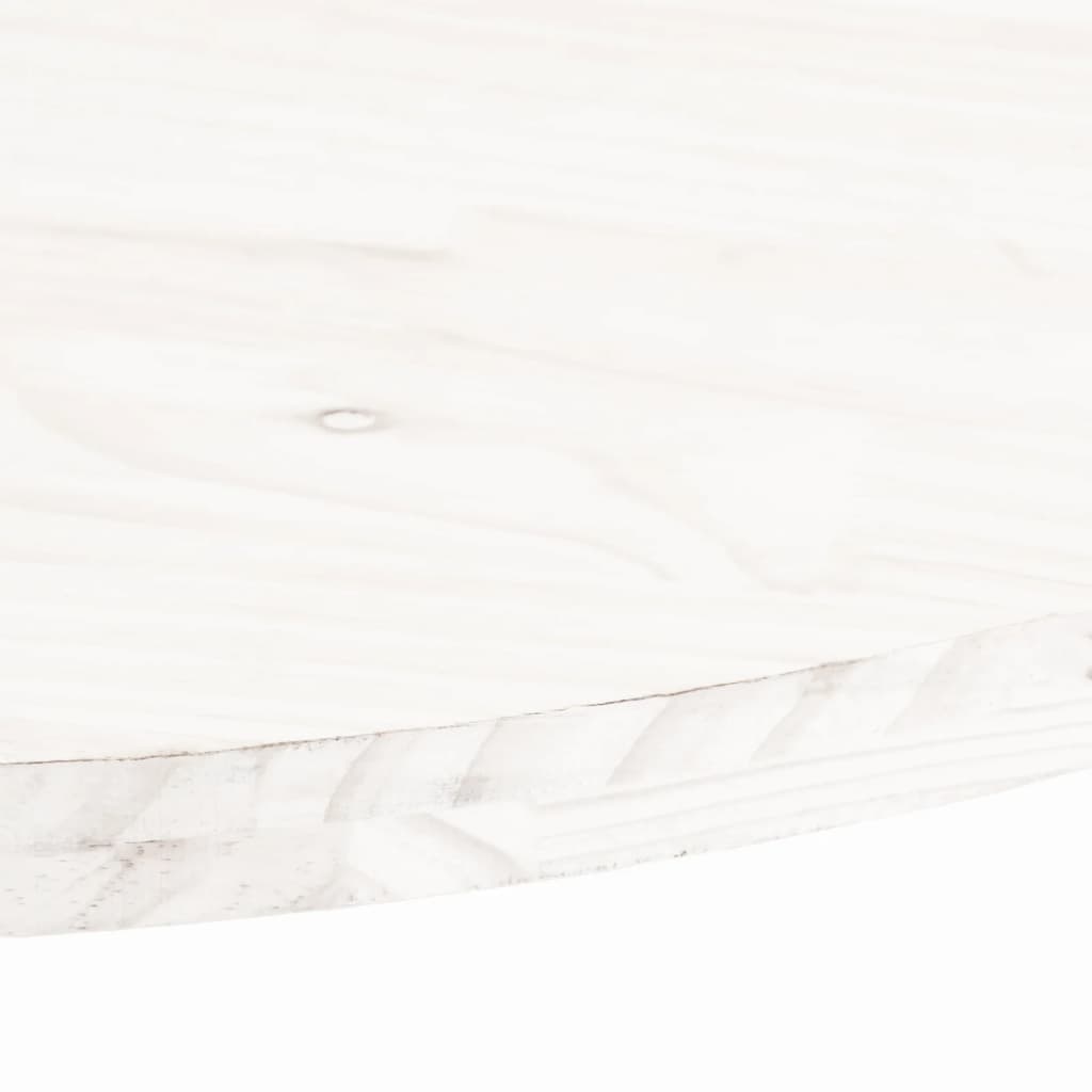Oval Solid Pine Wood Table Top - White, 60x30x2.5 cm