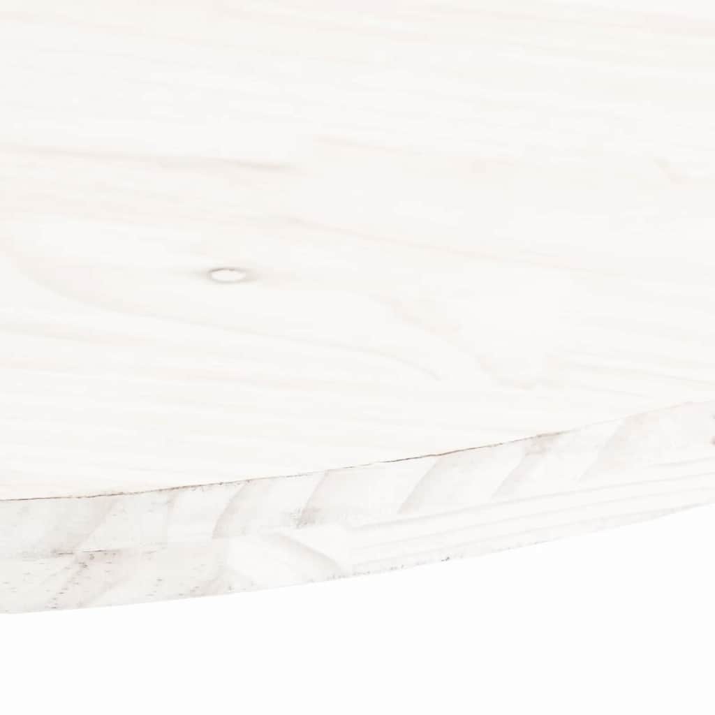 Oval Solid Pine Wood Table Top - White, 60x30x2.5 cm
