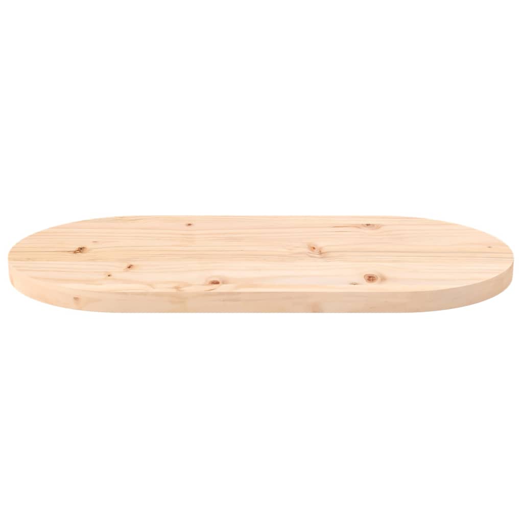 Solid Pine Oval Table Top 70x35x2.5 cm - Durable Wood Design