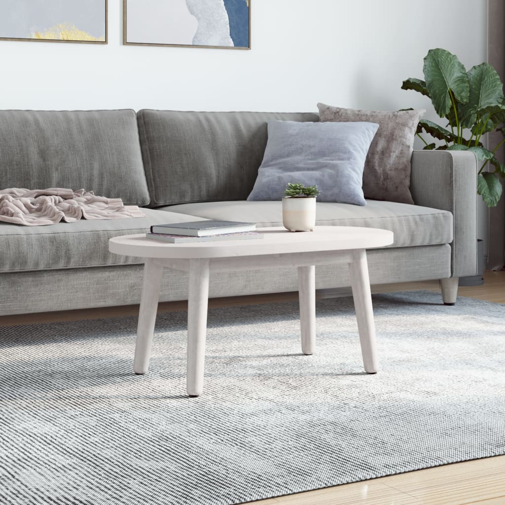 Solid Pine Oval Table Top 70x35x2.5 cm - White Finish
