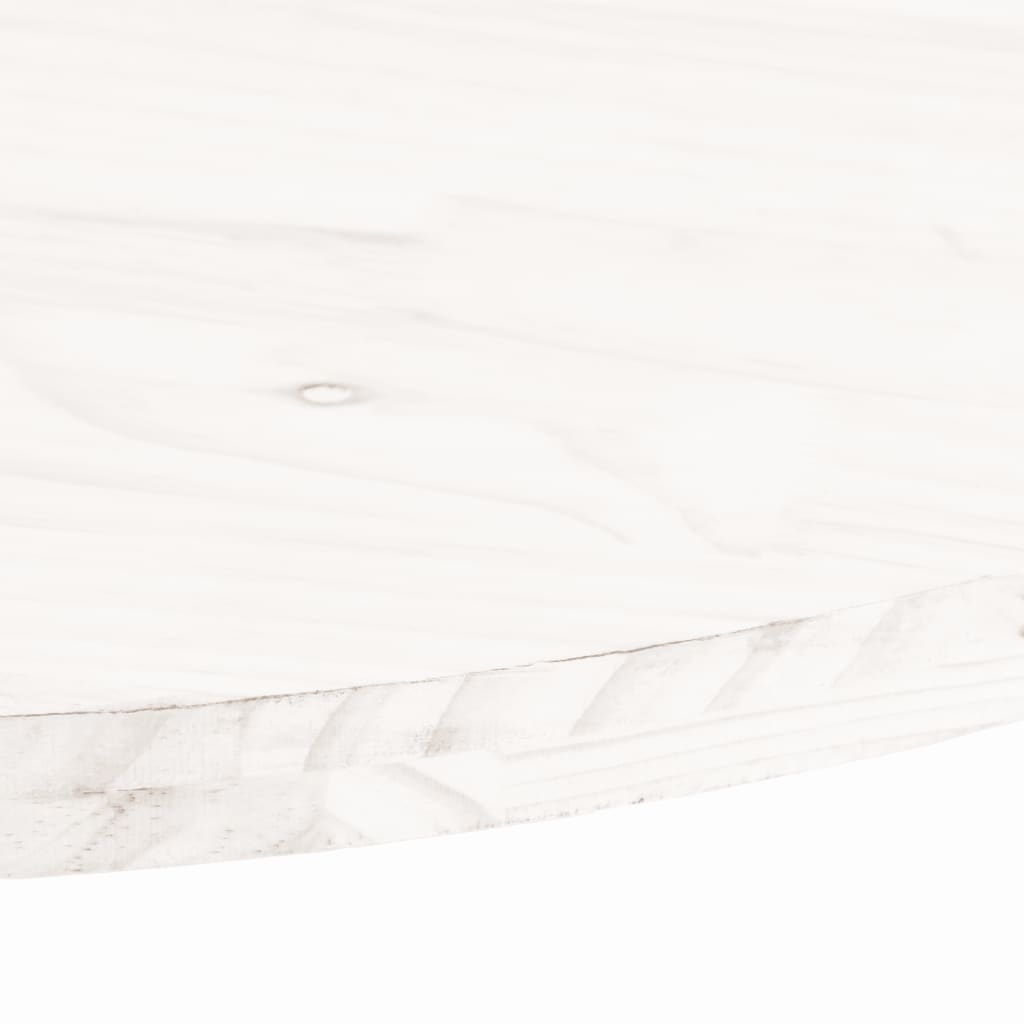 Solid Pine Oval Table Top 70x35x2.5 cm - White Finish