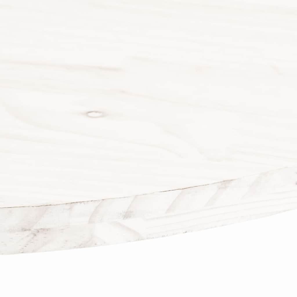 Solid Pine Oval Table Top 70x35x2.5 cm - White Finish