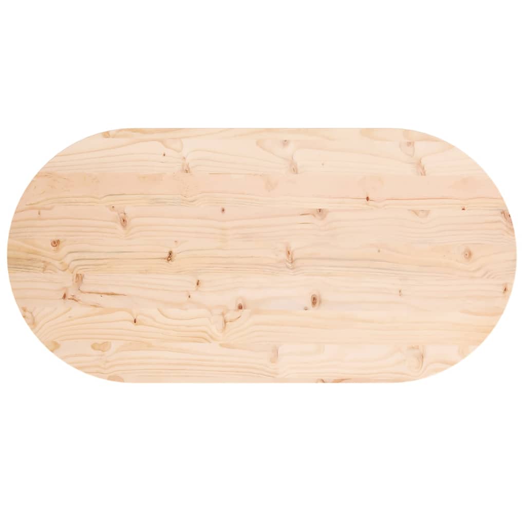 Solid Pine Oval Table Top 90x45x2.5 cm - Elegant Wood Design