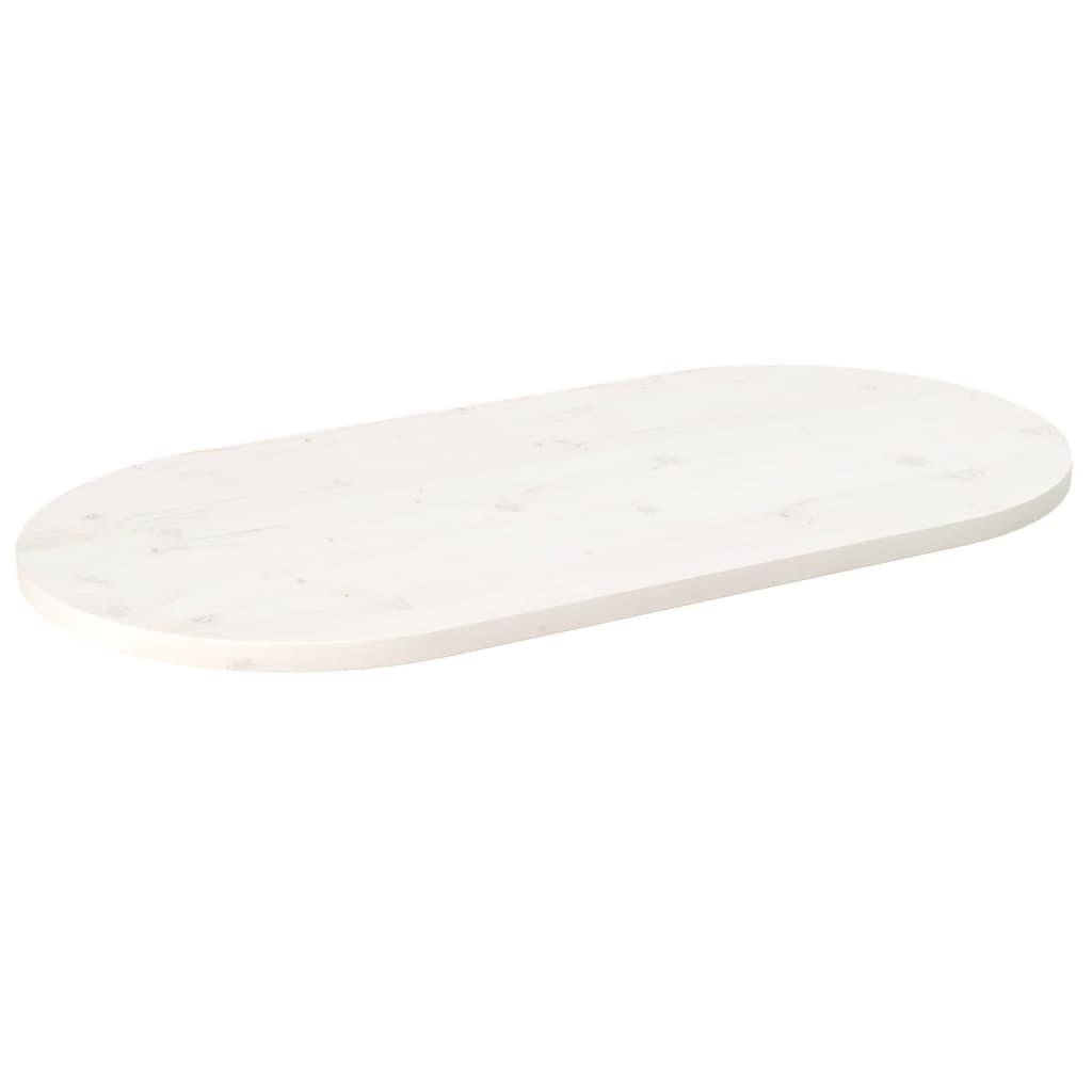 Solid Pine Oval Table Top - White, 90x45x2.5 cm