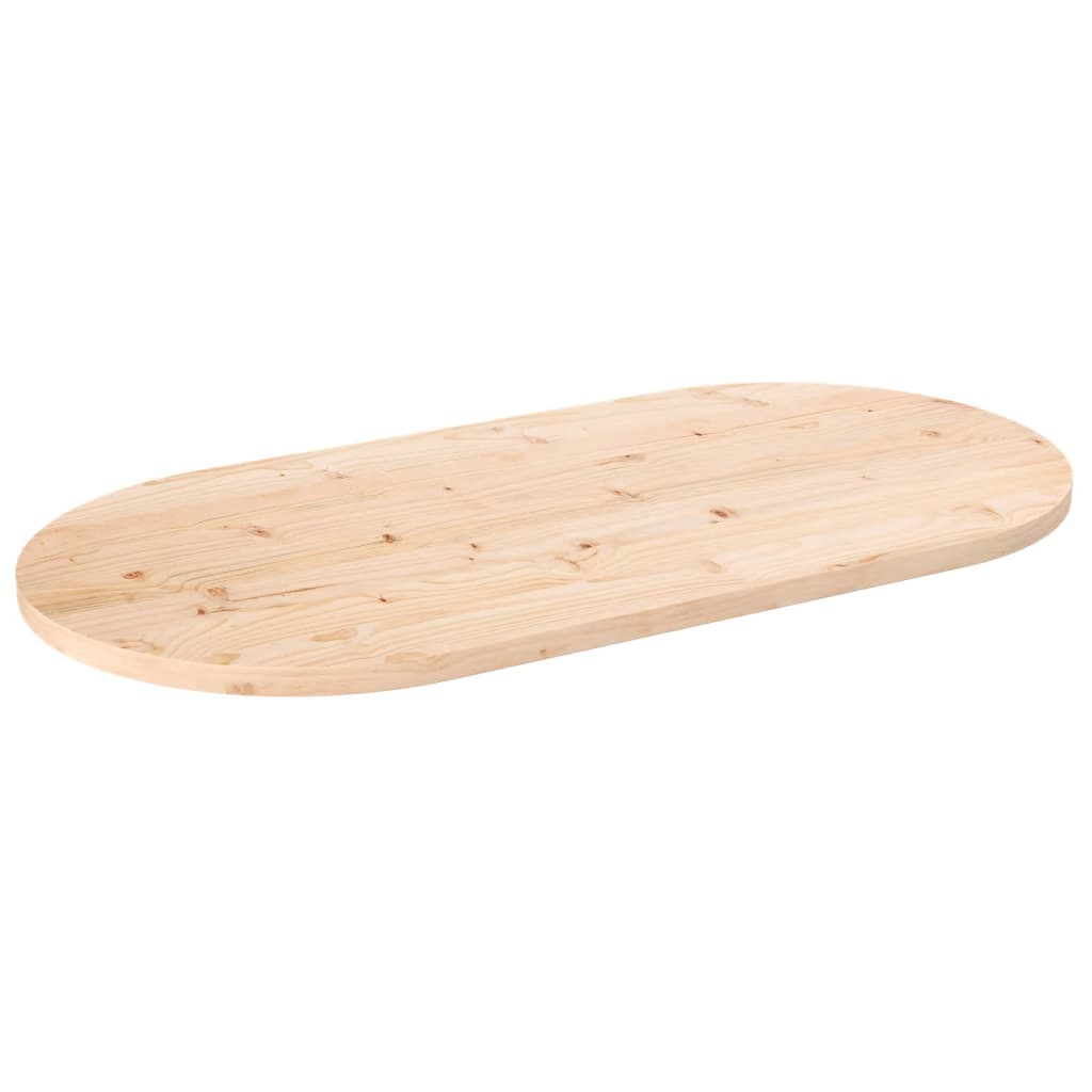 Oval Pine Solid Wood Table Top - 100x50x2.5 cm