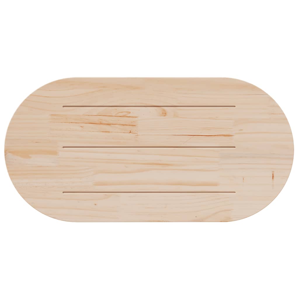 Oval Pine Solid Wood Table Top - 100x50x2.5 cm