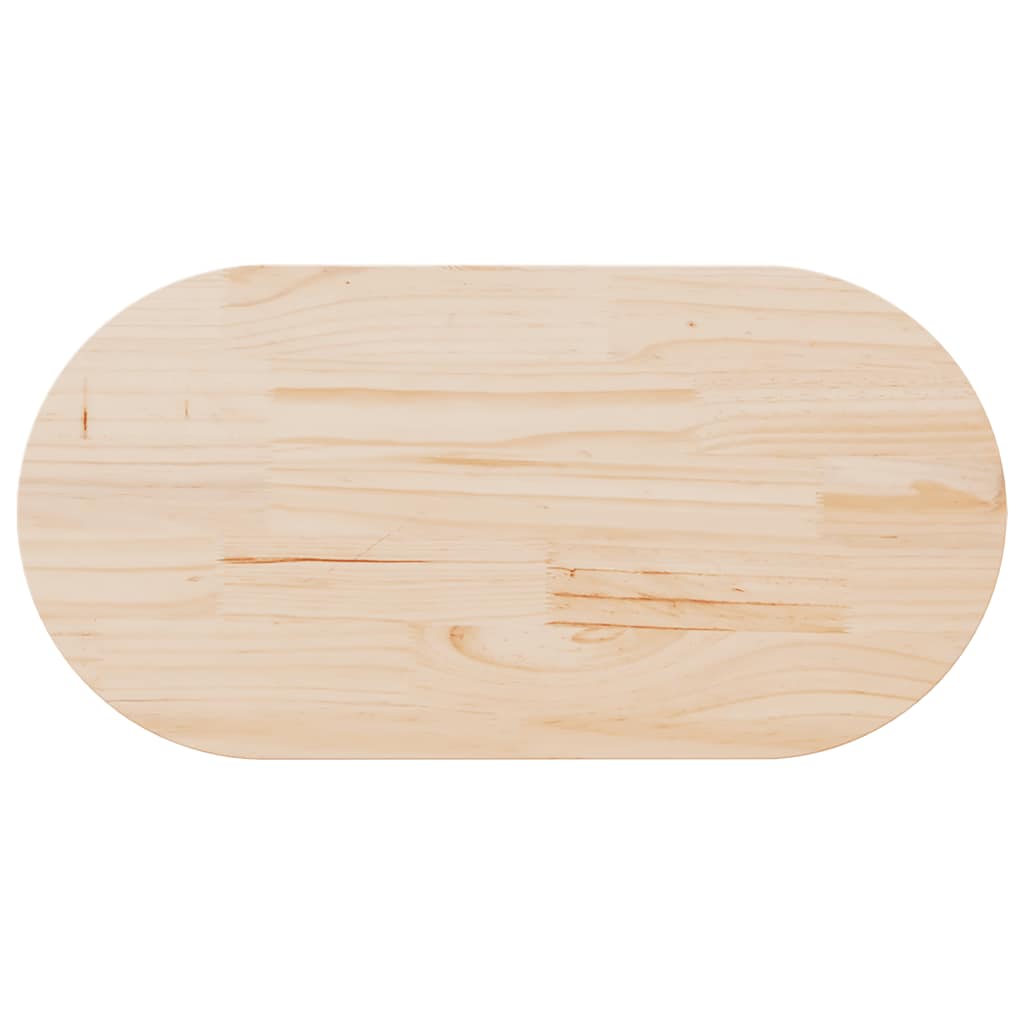 Oval Pine Solid Wood Table Top - 100x50x2.5 cm