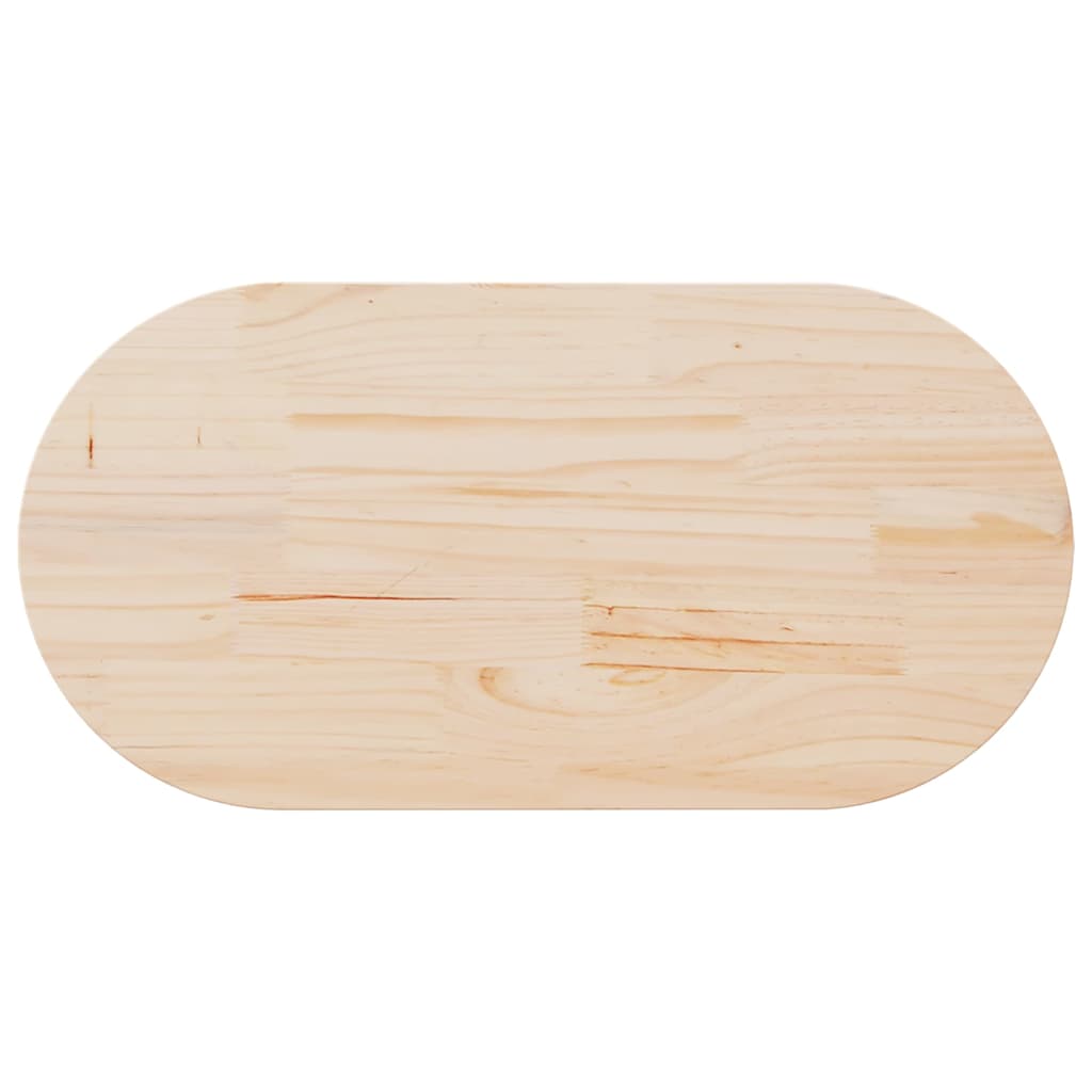 Oval Solid Pine Wood Table Top 110x55x2.5 cm