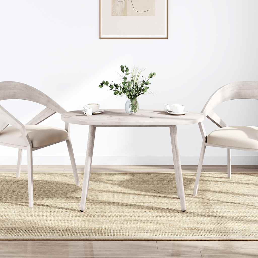 Oval Solid Pine Wood Table Top, White, 110x55x2.5 cm