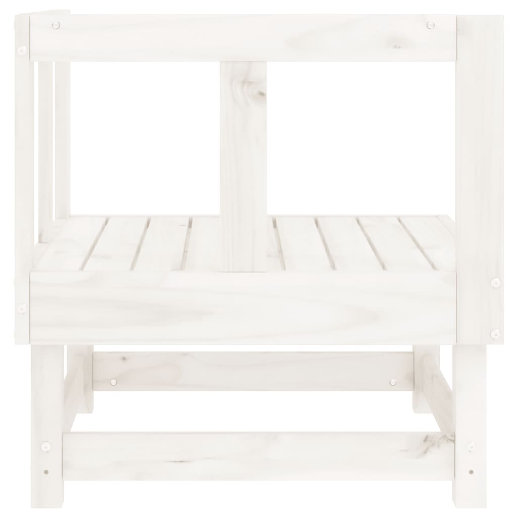 White Solid Wood Pine Garden Corner Sofa - Elegant & Durable