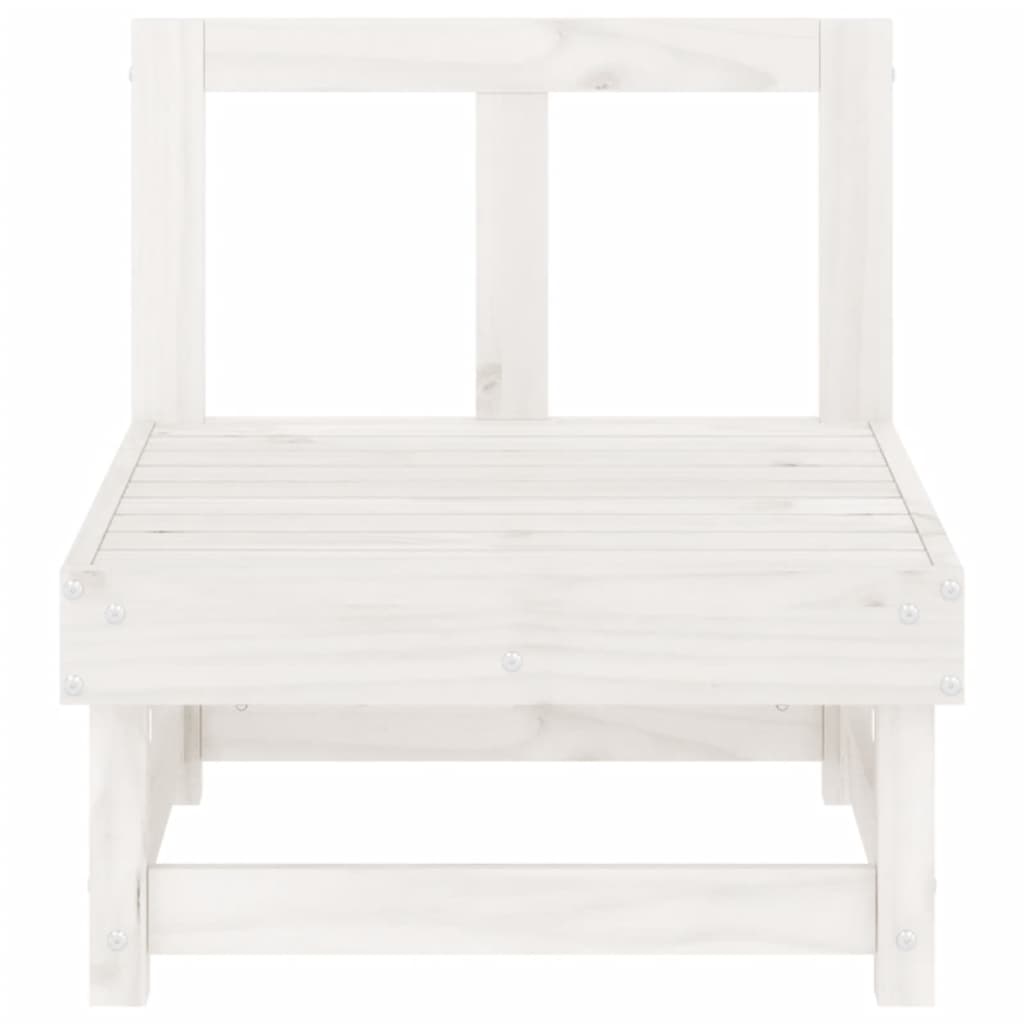 White Solid Pine Garden Middle Sofa - Elegant Outdoor Seating