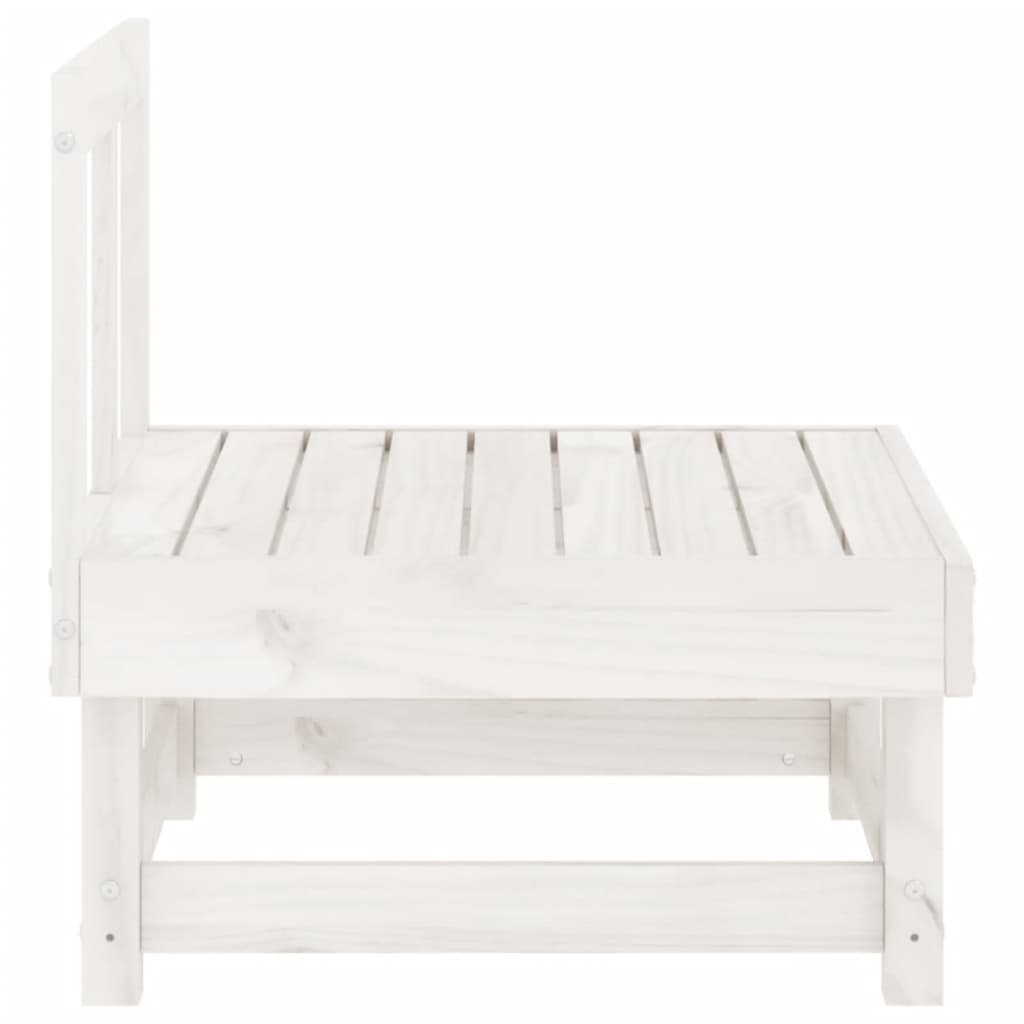White Solid Pine Garden Middle Sofa - Elegant Outdoor Seating