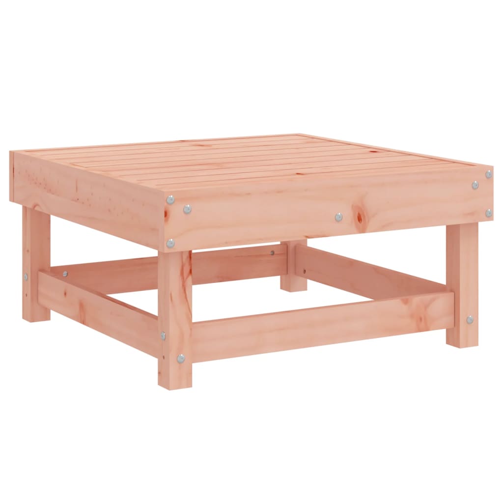 Solid Douglas Wood Garden Footstool - Durable Outdoor Seating