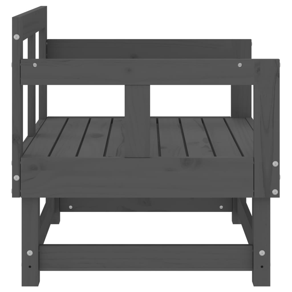 Elegant Grey Pine Garden Chairs Set - Solid Wood, 2 pcs