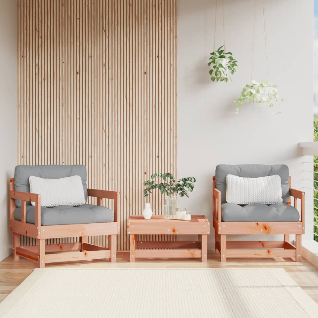 Solid Wood Douglas Garden Chairs Set of 2 - Natural Finish