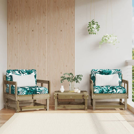 2-Piece Garden Chairs Set - Impregnated Pine Wood