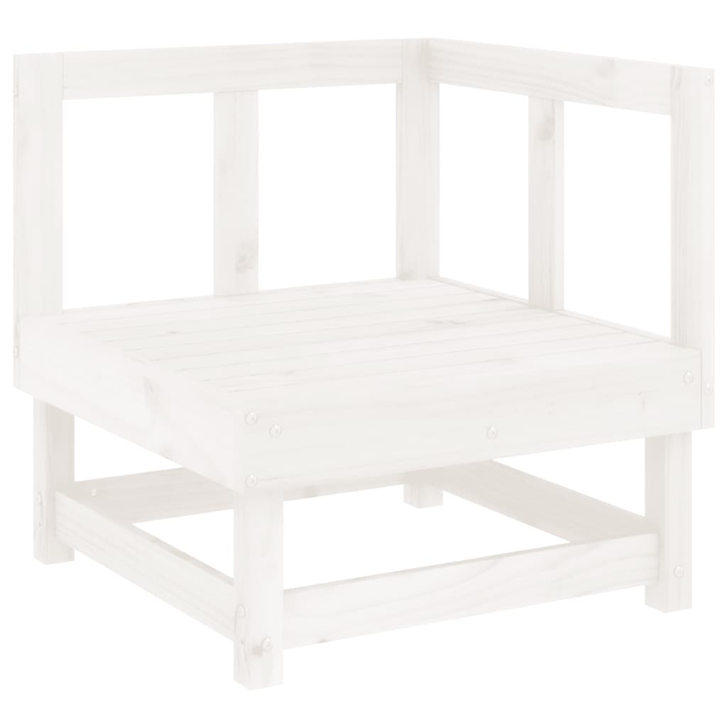 White Solid Wood Pine Garden Corner Sofas - 2 Piece Set