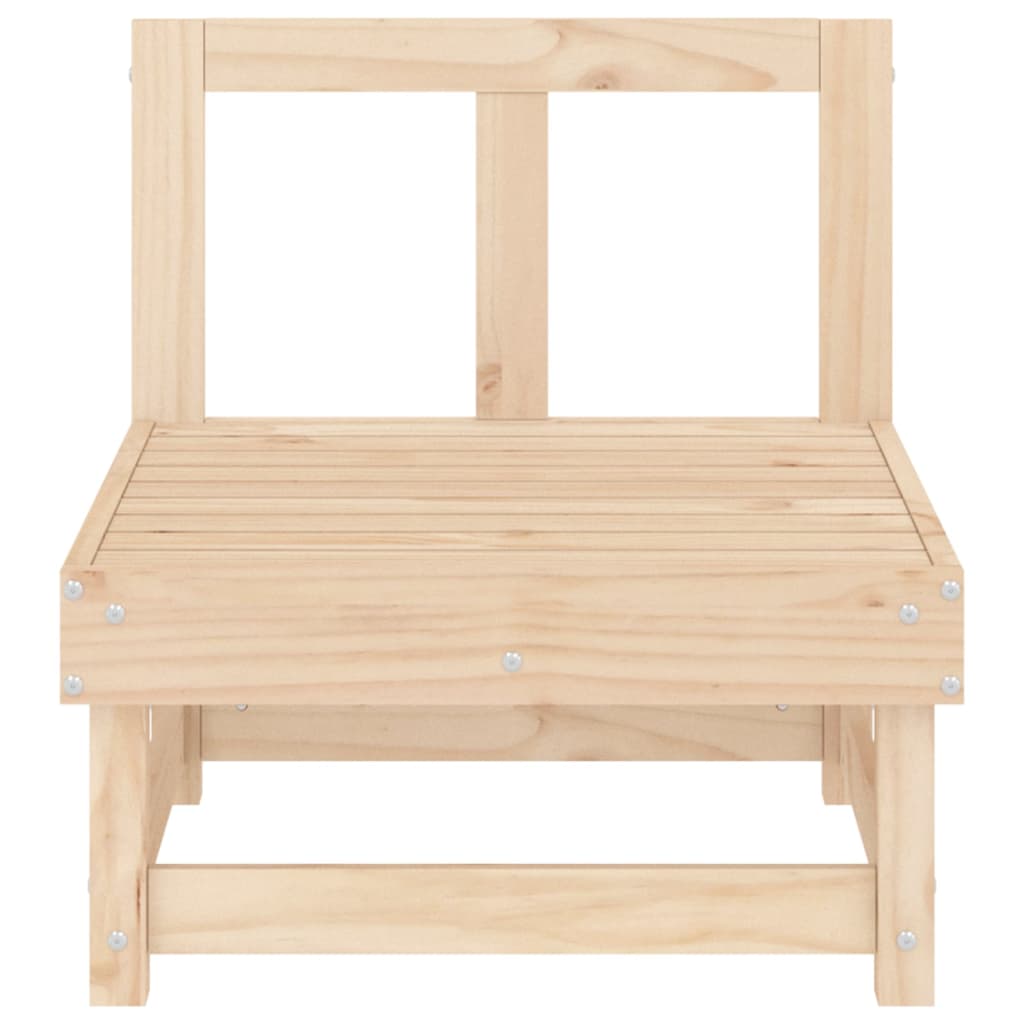 Solid Pine Wood Garden Middle Sofas - 2 Piece Set