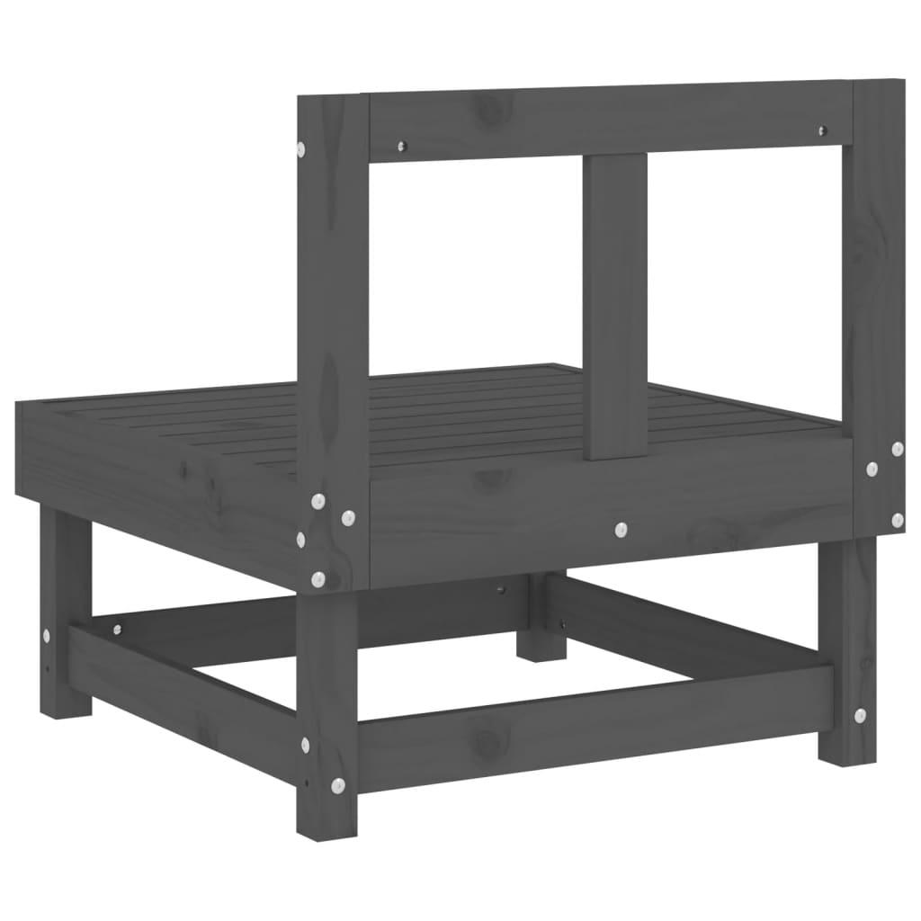 Grey Solid Wood Pine Garden Middle Sofas - 2 Piece Set