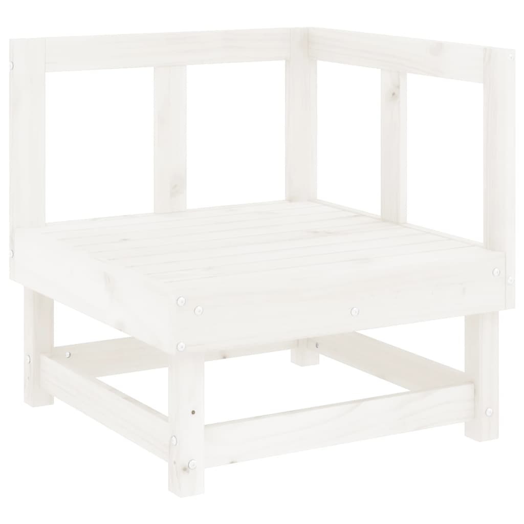3-Piece White Pine Wood Garden Lounge Set